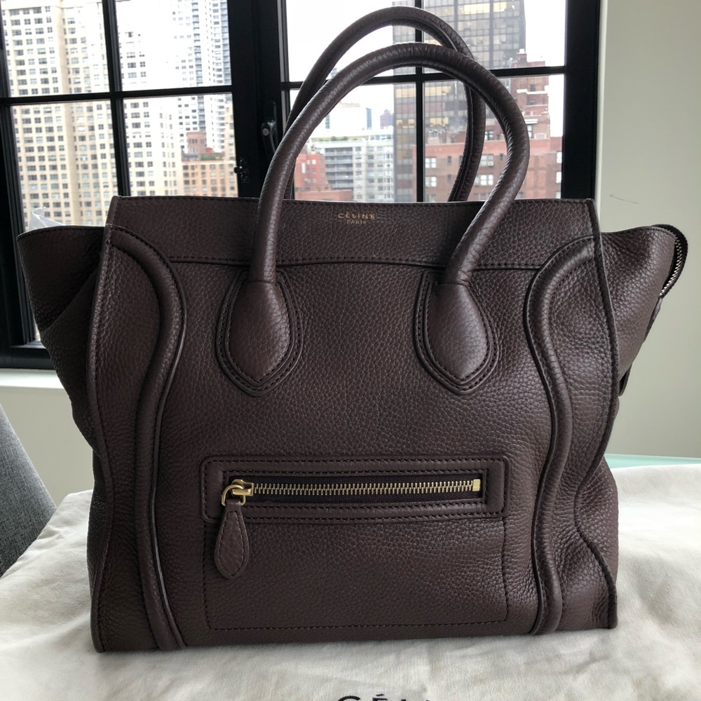 Celine Mini Luggage in Brown Grained Leather